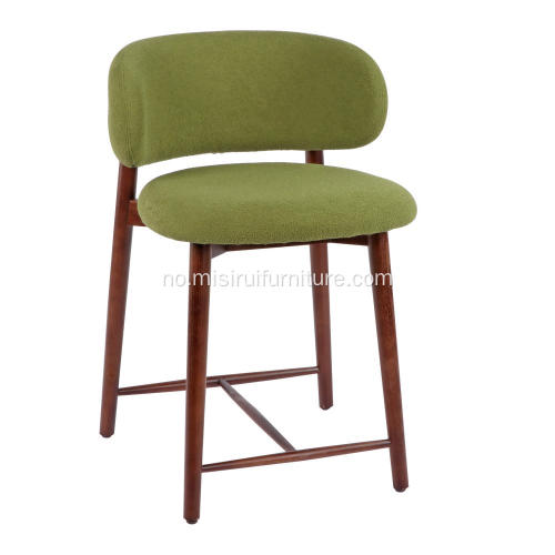 Italiensk minimalistisk barstol grønn stoff barkrakk
